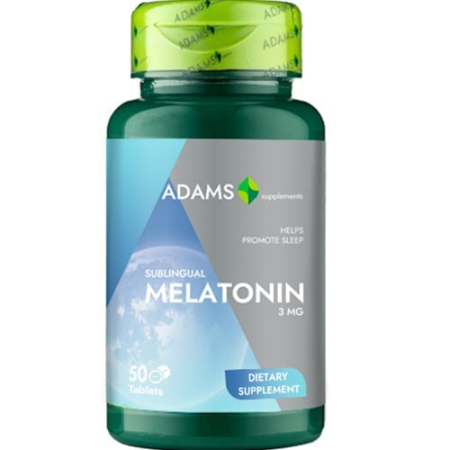 Insomnie - Melatonin (Melatonina) 3 mg, 50 tablete Adams Vision