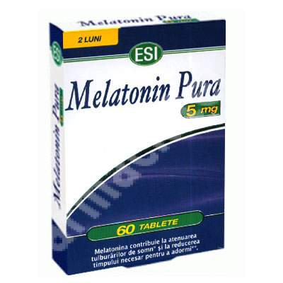 Vitamine Si Suplimente - Melatonin Pura 5 mg, 60 tablete, Esi Italia