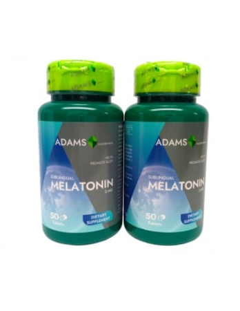 Insomnie - Melatonina sublinguală 3 mg Adams Vision, 2 cutii x 50 tablete