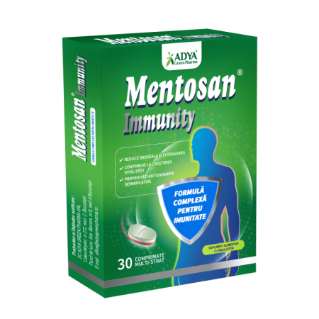 Imunitate adulti - Mentosan Immunity comprimate masticabile multi-strat 30 comprimate