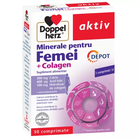 Uleiuri BIO - Minerale pentru femei + colagen, 30 comprimate