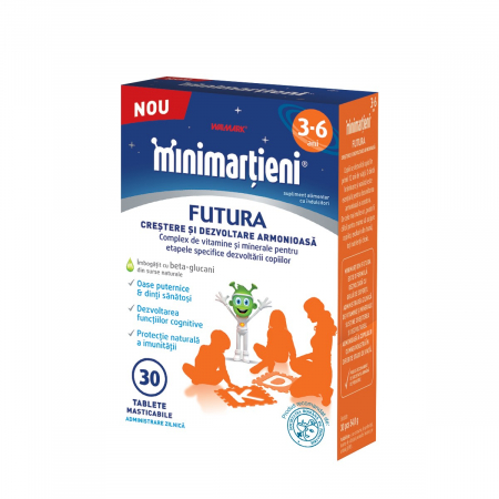 PRODUSE - W-Minimarțieni Futura Creștere Si Dezvoltare Armonioasa Copii 3-6Ani X 30 Tablete Masticabile