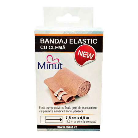 Altele - Minut Bandaj elastic cu clema 7,5cmx4,5m, 1 bucata