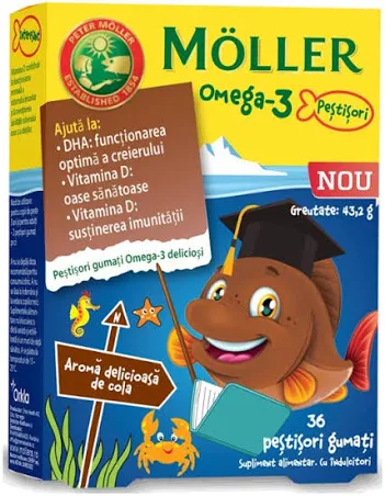 Mollers Omega-3 Pestisori Orange Jeleuri X 36Buc