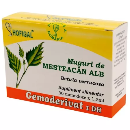 Suplimente alimentare - Gemoderivat din Muguri de Mesteacan alb, 30 monodoze