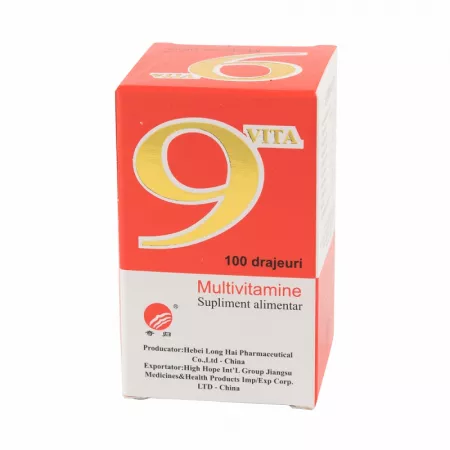 Multivitamine 9Vita, 100 drajeuri, Yongkang International China [2]