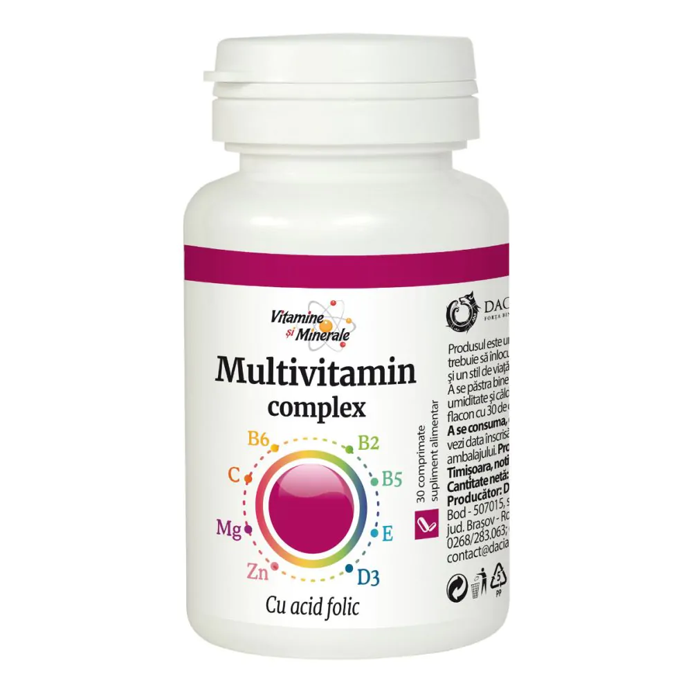 Produse autohtone - Multivitamin complex cu acid folic, 30 comprimate