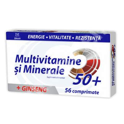 Antivomitive si rau de miscare - Multivitamine și Minerale 50+ 56 comprimate Zdrovit