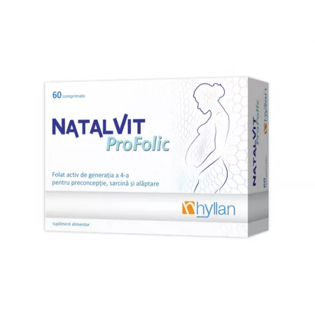Aștept un bebeluș! - NatalVit ProFolic, 60 comprimate