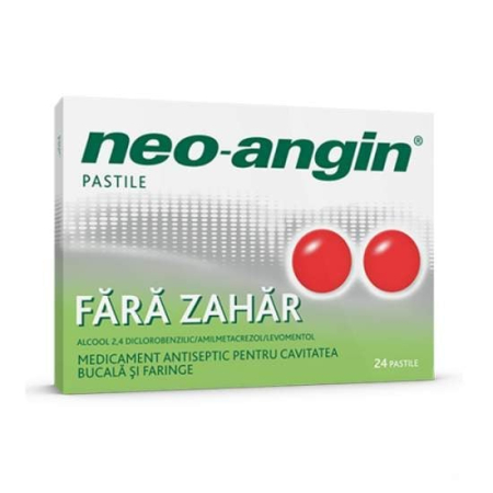 Sistemul Respirator - Neo-Angin fara zahar cirese x 24pastile
