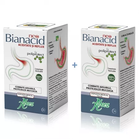 Oferte și reduceri - NeoBianacid pentru aciditate si reflux , 45 comprimate+14 comprimate