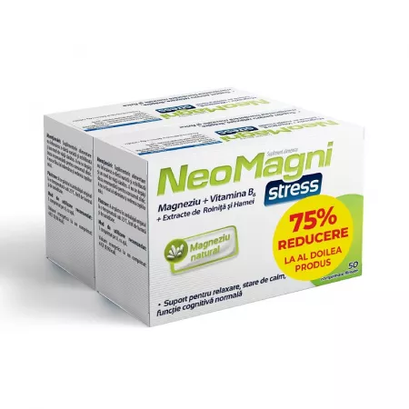 Relaxare - NeoMagni Stress 1+1-75% , 50 comprimate