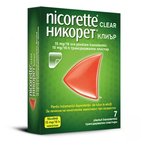 PRODUSE - Nicorette Clear , 15mg/16h , 7 plasturi