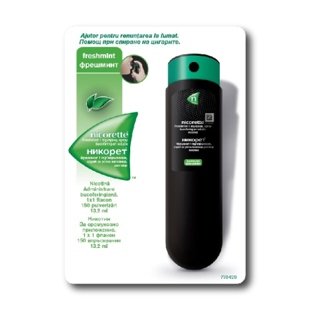 Antitabac - Nicorette Freshmint 1 Mg Spray Bucofaringian, 13.2 Ml