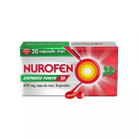 Ameliorare simptome raceala si gripa - Nurofen Express Forte 400mg x 20cps.moi