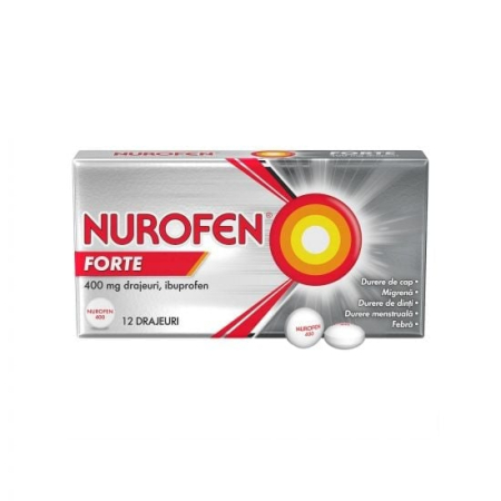 Ameliorare simptome raceala si gripa - Nurofen Forte 400Mg X 12 Drajeuri