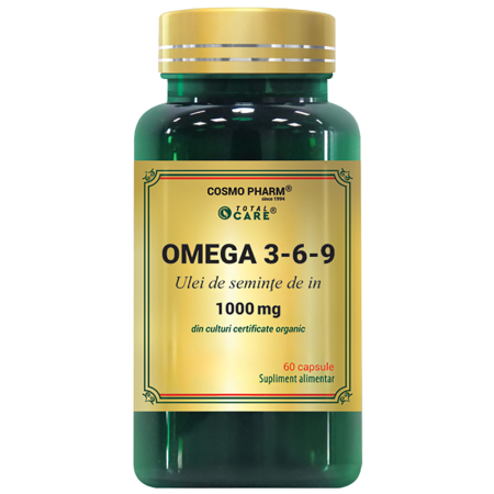 Seminte si Fructe Uscate - Omega 3-6-9 Ulei de semințe de in 1000 mg, 60 capsule