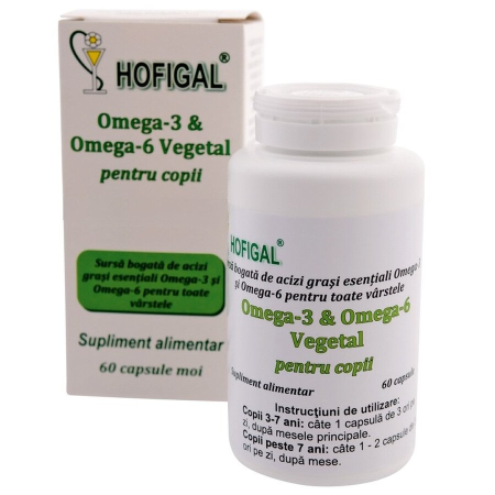 Vitamine si suplimente - Omega 3-6 Vegetal Pentru Copii X 60Cps - Hofigal