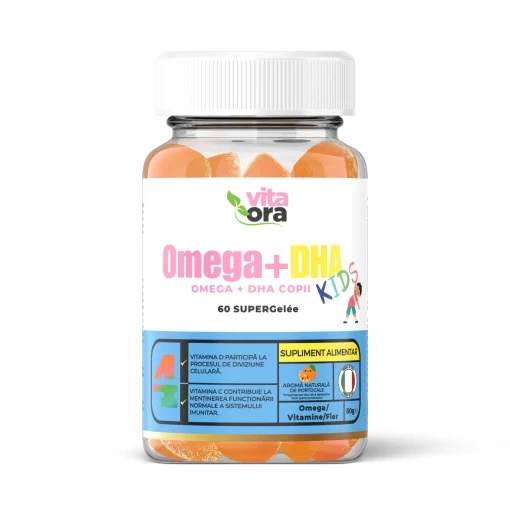 Multivitamine si minerale copii - Omega+Dha Kids 60 jeleuri VitaOra
