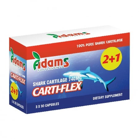 Oferte și reduceri - Carti-flex (cartilaj de rechin) 740 mg, 30 capsule, pachet 2+1 gratis