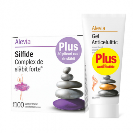 Oferte și reduceri - Silfide complex de slabit forte, 100 comprimate + Ceai de slăbit, 30 plicuri + Gel anticelulitic, 200 ml