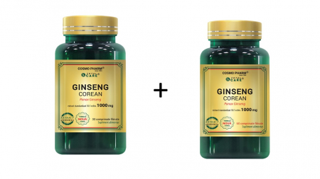 Vai, am uitat! Nu, n-am uitat! Mă concentrez! (Memorie și concentrare) - Ginseng corean 1000 mg, pachet 60+30 comprimate filmate