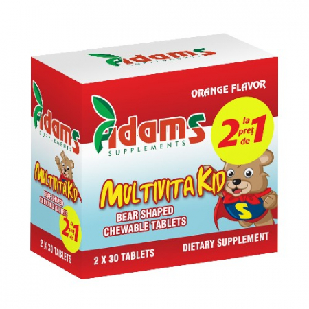 Circulatie periferica deficitara - Pachet MultivitaKid 30tablete masticabile Adams 1+1 GRATIS