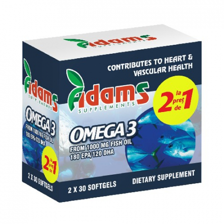Oferte și reduceri - Omega 3 1000 mg, 30 capsule, pachet cu 2 cutii la pret de 1