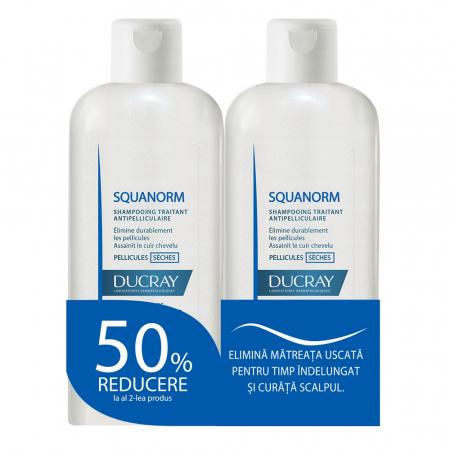 PRODUSE - SQUANORM sampon tratament antimatreata uscata, 200 ml, pachet 1+1 cu 50 % reducere
