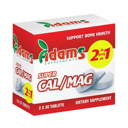 Suplimente alimentare - Super CAL/MAG, 30 tablete, pachet cu 2 cutii la pret de 1