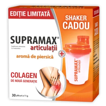 Tulburari Gastrointestinale - Pachet Supramax piersica, 30 plicuri + Shaker
