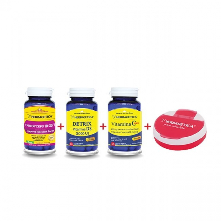 Suplimente alimentare - Imuno-Vir, pachet antiviral+organizator de medicamente cadou