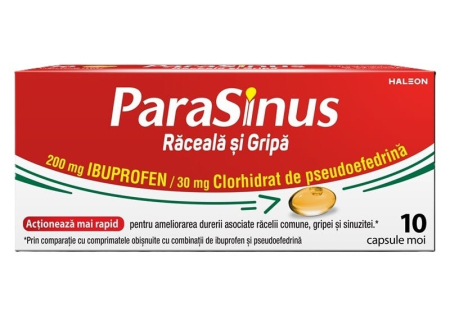 Ameliorare simptome raceala si gripa - Parasinus Rac+Gripa x10cps.moi
