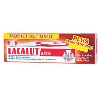 De toate cele.... - Pasta Dinți Lacalut Aktiv, 75 ml+Periuță Dinți Lacalut - Pachet Action