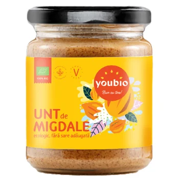 Multivitamine si minerale adulti - Pasta de migdale ecologică Youbio 250 g