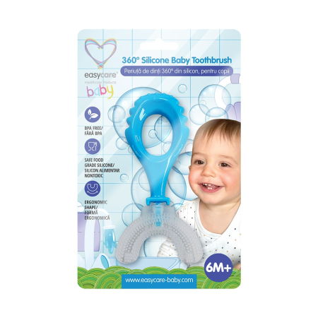 Periute de dinti si accesorii - Periuță din silicon pentru copii EasyCare Baby 360°