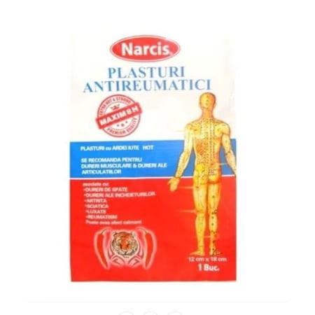 PRODUSE - Plasture antireumatic cu ardei iute Narcis 12 cm x 18 cm, 1 bucată