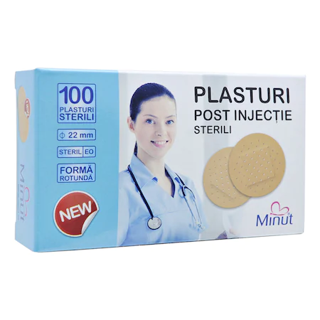 Plasturi - Plasturi rotunzi pe suport textil Minut, 100 bucăți
