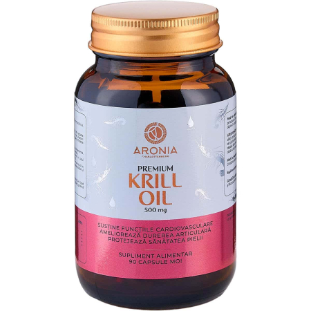 Tincturi Si Gemoderivate - Premium Krill Oil 500mg - 90 capsule cu beneficii pentru inimă, ochi, piele și creier