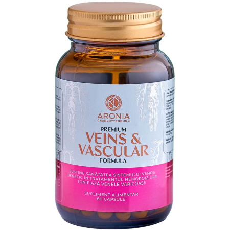 Tincturi Si Gemoderivate - Premium Veins & Vascular Formula: 60 de capsule cu beneficii împotriva varicelor, hemoroizilor și problemelor vasculare