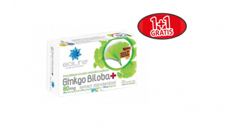 Produse autohtone - Ginkgo Biloba+ 80 mg, 30 comprimate, pachet 1+1