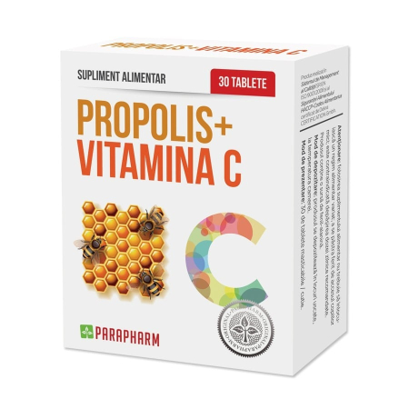 Produse Apicole - Propolis+Vitamina C 30 tablete Parapharm