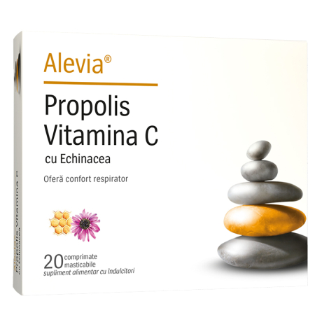 Suplimente alimentare - Propolis Vitamina C cu Echinacea - 20 comprimate masticabile