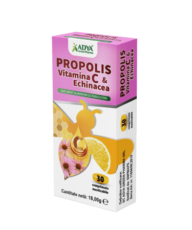 Produse Apicole - Propolis Vitamina C Echinaceea 30 comprimate masticabile ADYA GREEN