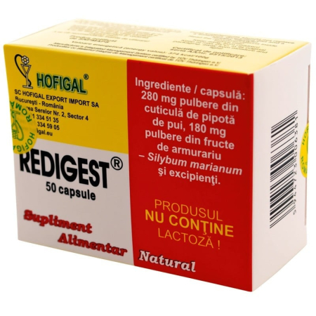 Protectie si Detoxifiere Hepatica - Redigest 50 capsule Hofigal