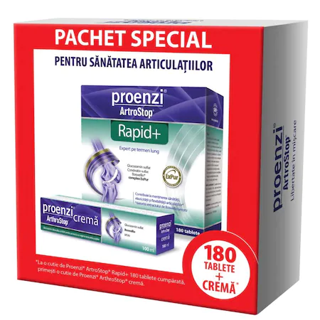 Oferte și reduceri - W-Proenzi ArtroStop Rapid+ X 180 Tablete+Crema ArtroStop Rapid X 100ML