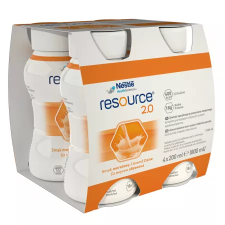 Resource 2.0 fără gluten cu aromă de caise 4 x 200 ml [0]