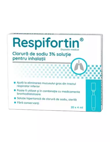 PRODUSE - Respifortin Clorura de Sodiu 3% Soluție Inhalatii 4 ml x 20 fiole