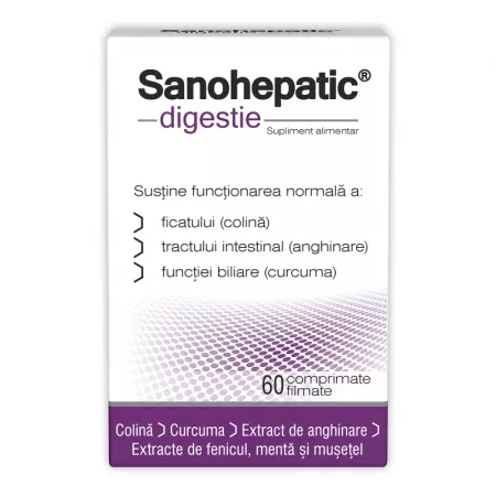 Protectie si Detoxifiere Hepatica - Sanohepatic Digestie 60 comprimate Zdrovit