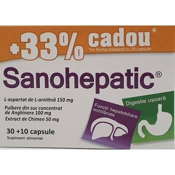 Protectie si Detoxifiere Hepatica - Sanohepatic X 30 capsule NATUR PRODUKT